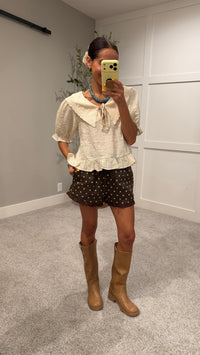 Wilder Cream Embroidered Collar Blouse
