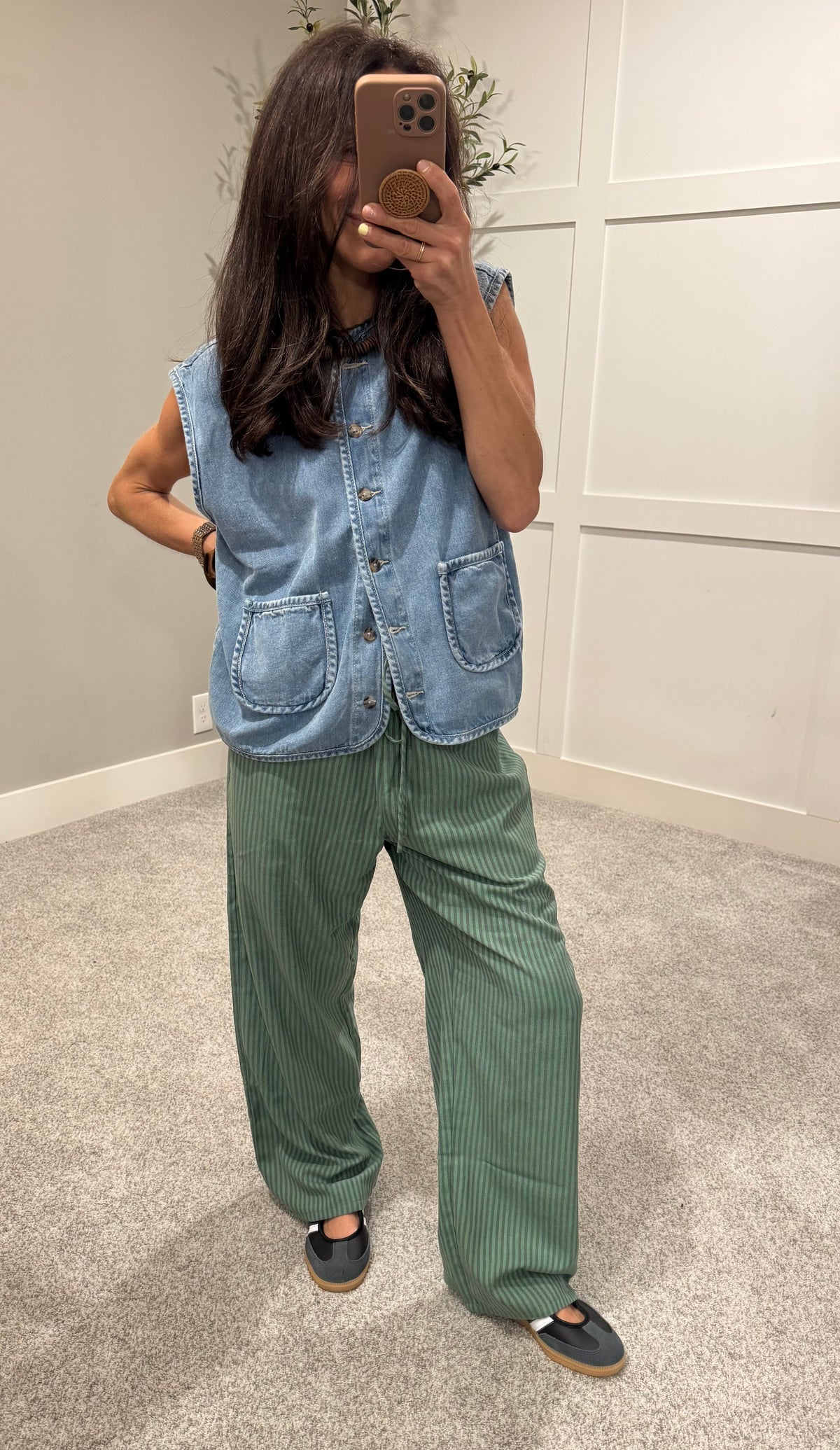 Dena Striped Pant | Green