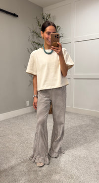 Remi Gingham Pants | Brown/Cream