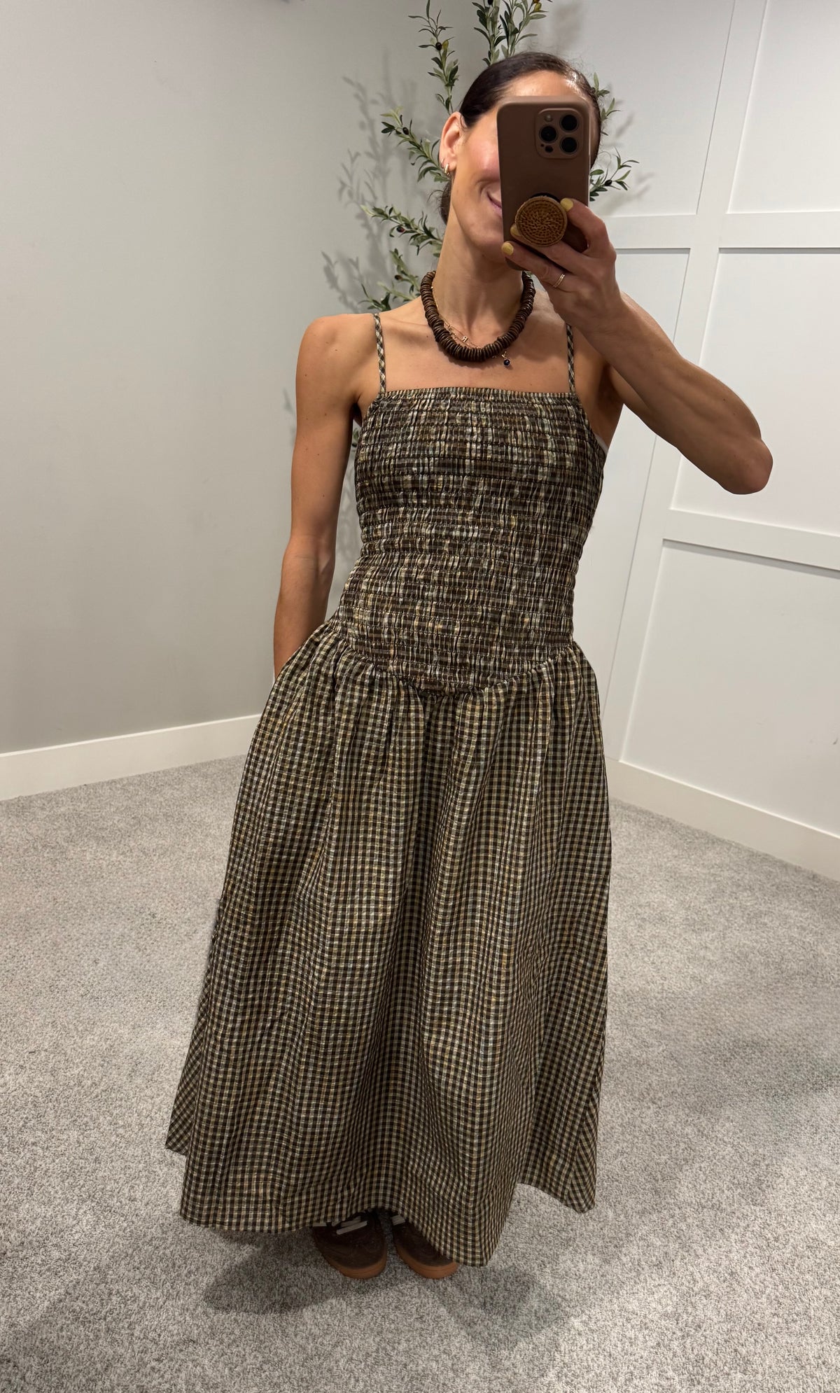 Talia Gingham Midi Dress