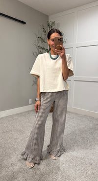 Remi Gingham Pants | Brown/Cream