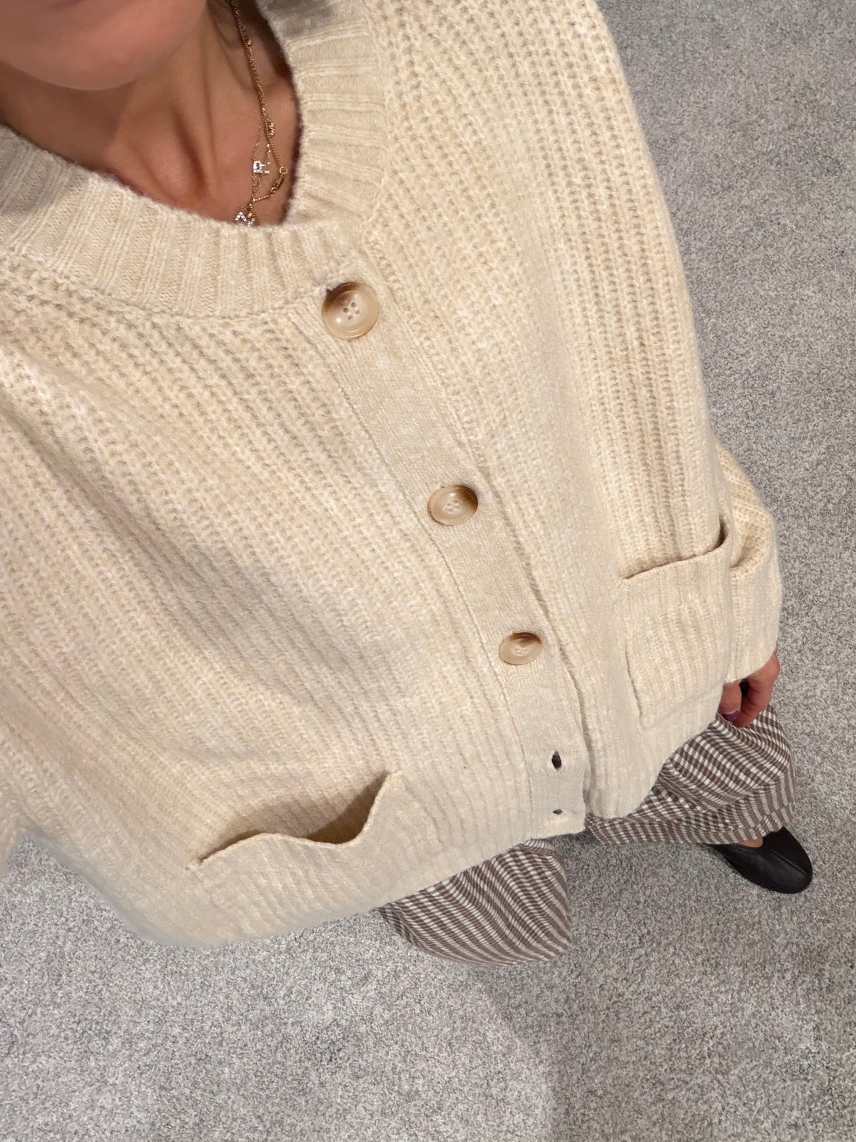 Chunky Rib Cardigan | Natural Cream