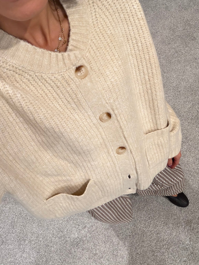 Chunky Rib Cardigan | Natural Cream