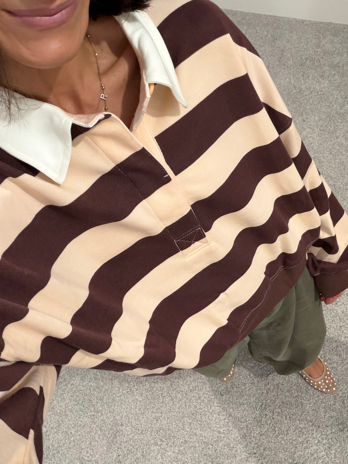 Kai Rugby Pullover | Brown/Cream