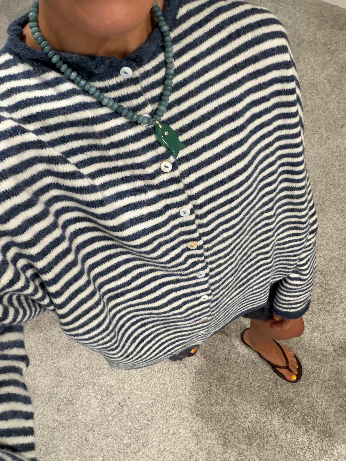 Piper Striped Cardigan | Denim