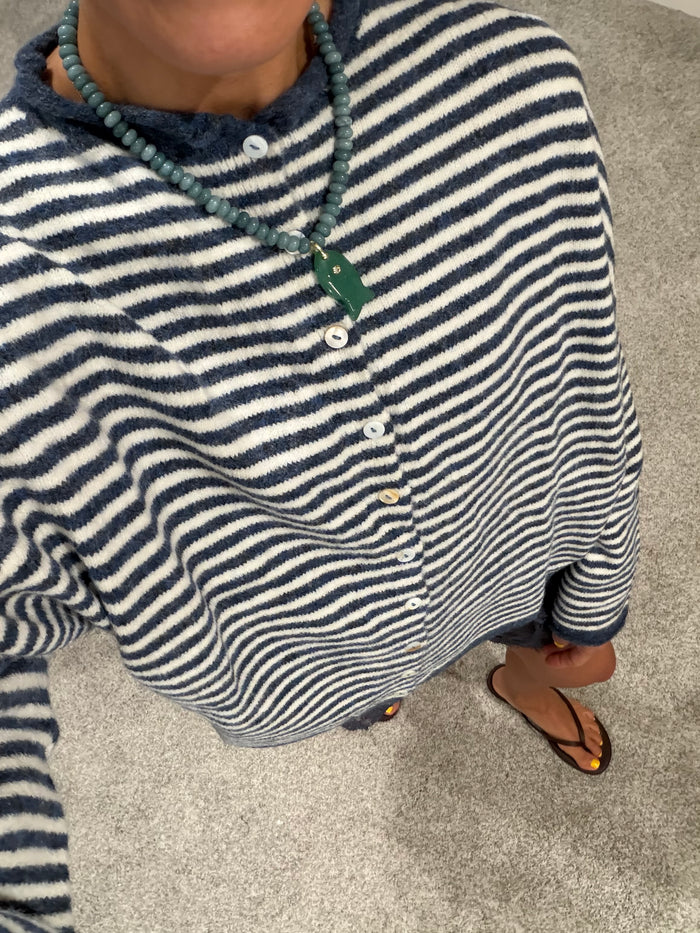 Piper Striped Cardigan | Denim