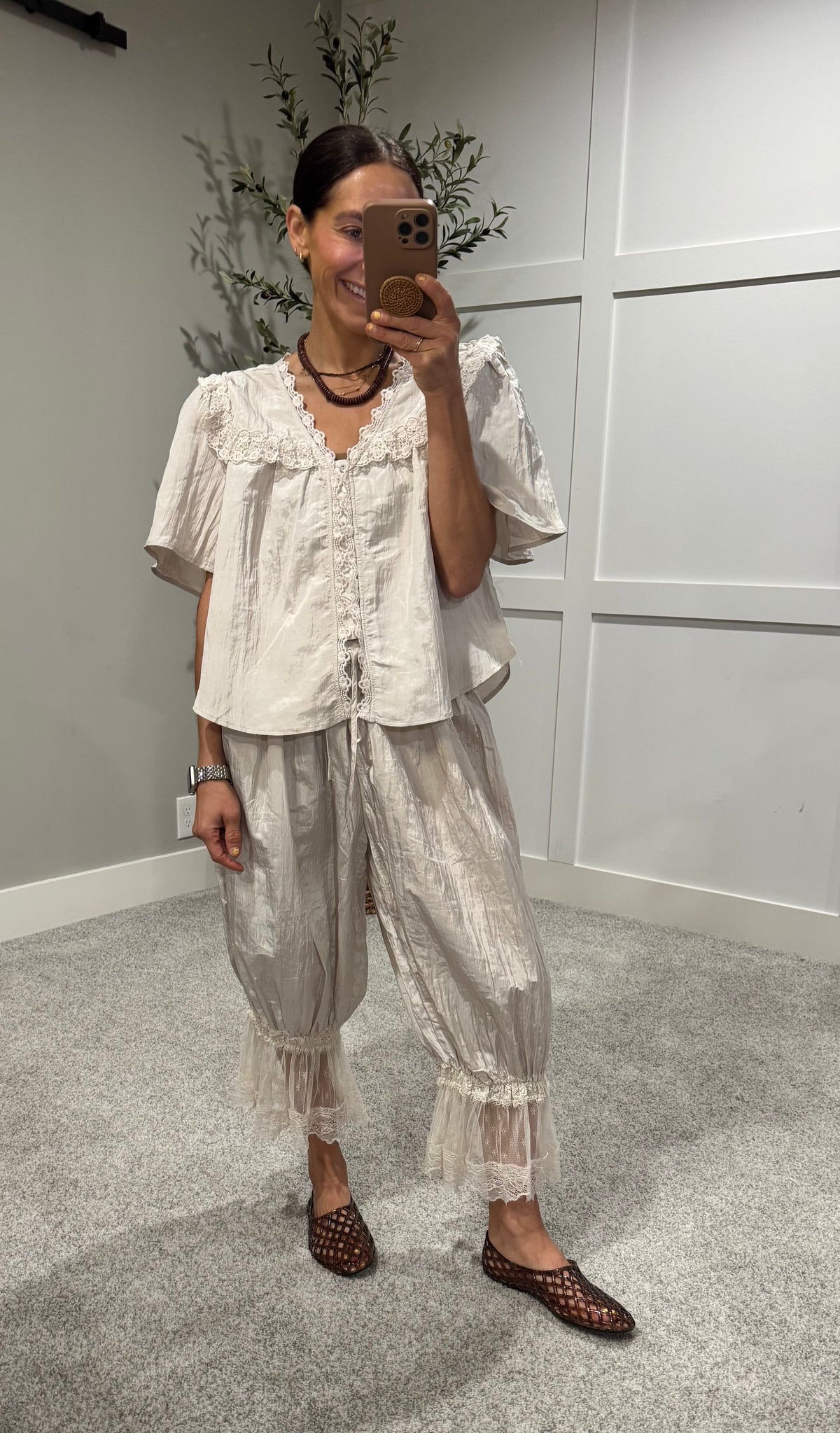 Fiona Lace Pants | Natural