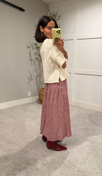 The Eloise Gingham Skirt | Red/Natural