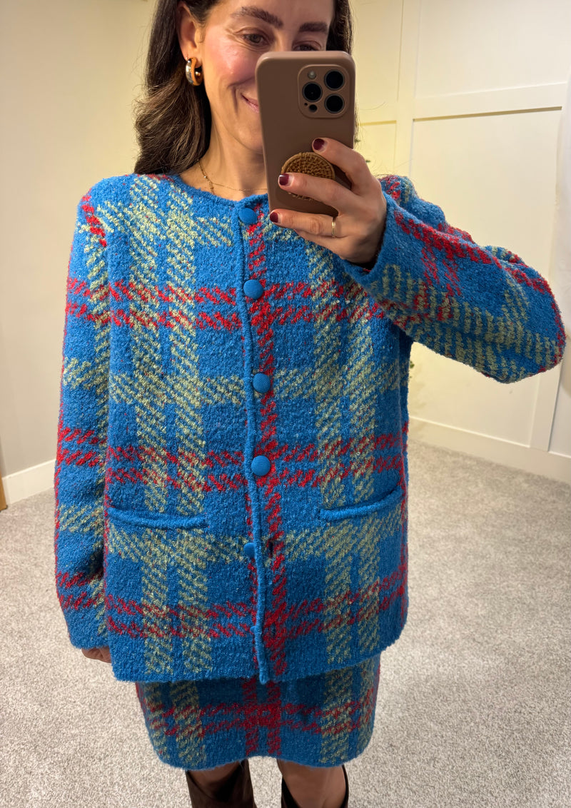 Blue Check Holiday Set