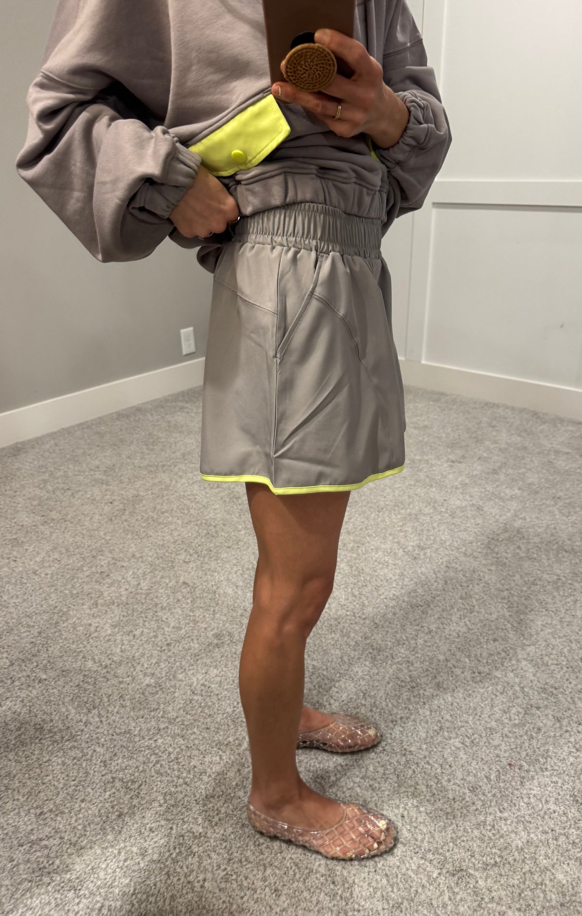 Ava Set | Stone Taupe/Lime