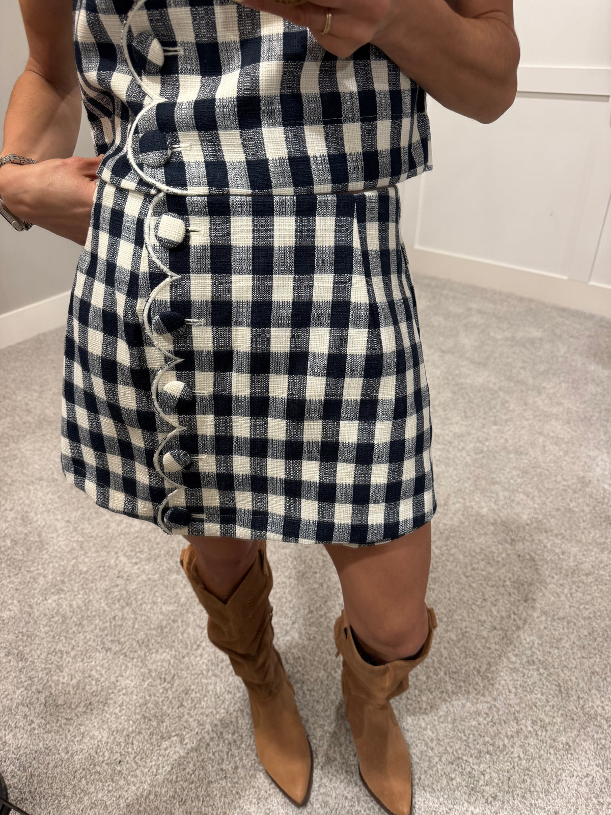 Kenna Gingham Set | Navy