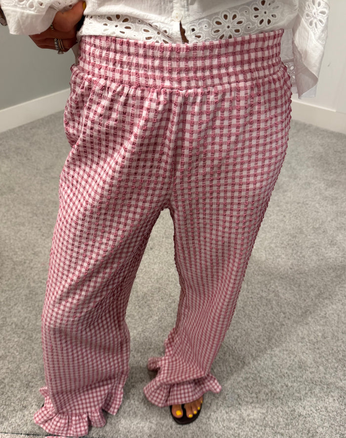 Remi Gingham Pants | Mauve