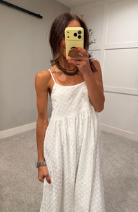 Embroidered Floral Dress | White