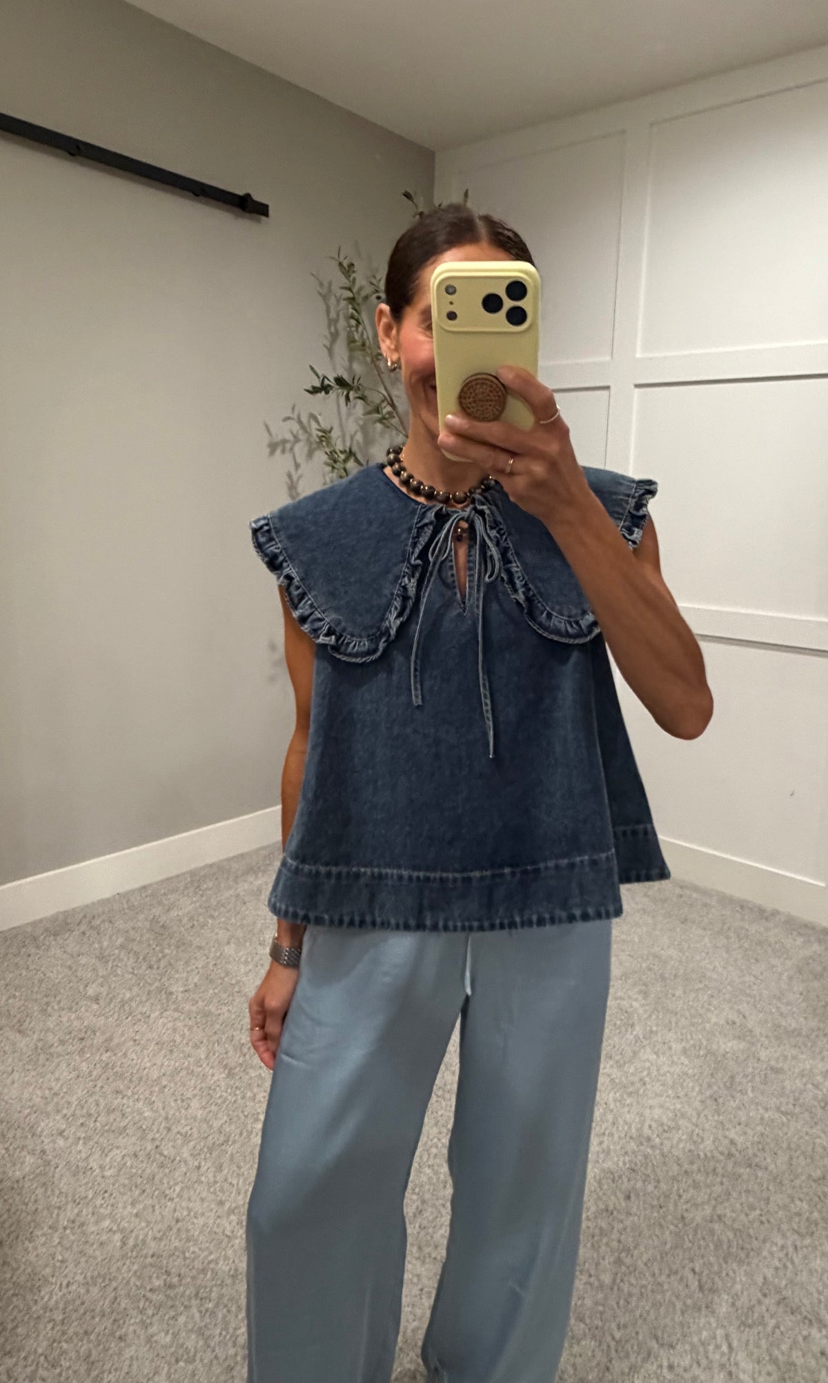 Addison Collared Denim Top