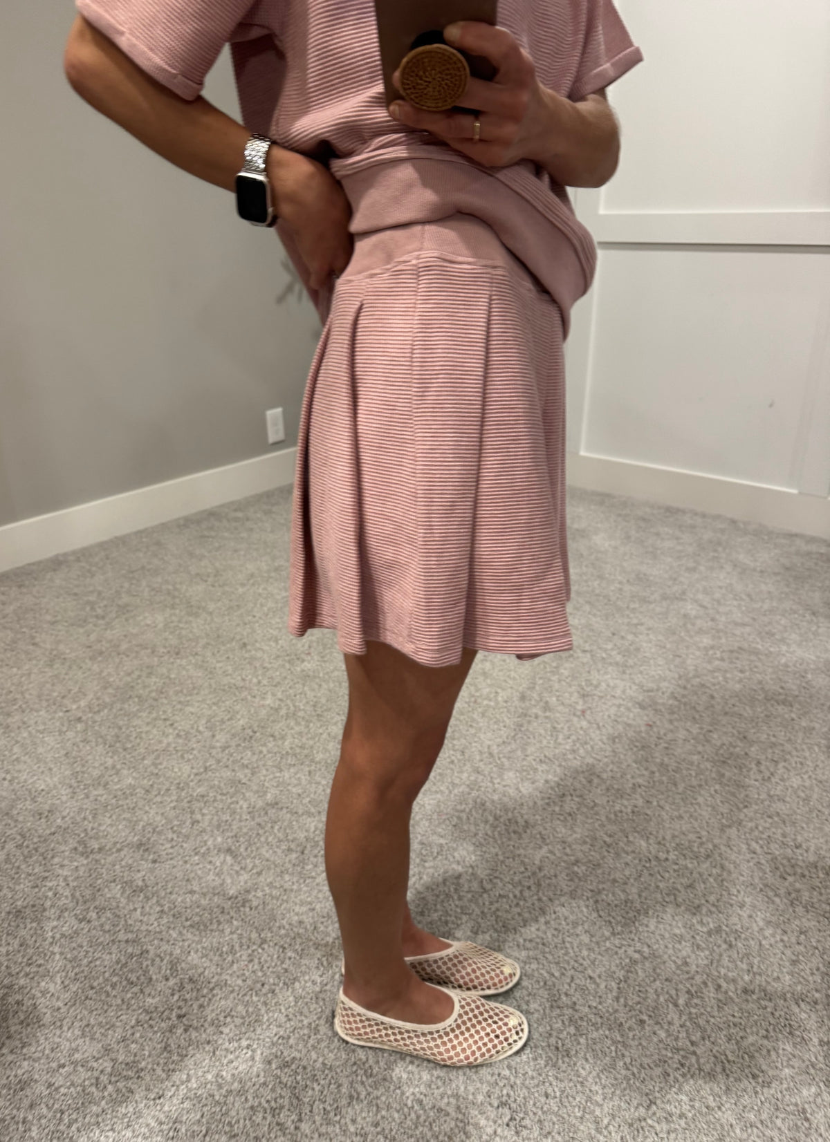 Waffle Knit Set | Rose