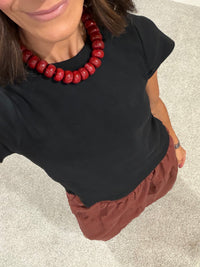 Essential Black Short Sleeve Top | Black
