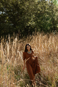 The Solana Smocked Dress | Warm Brown