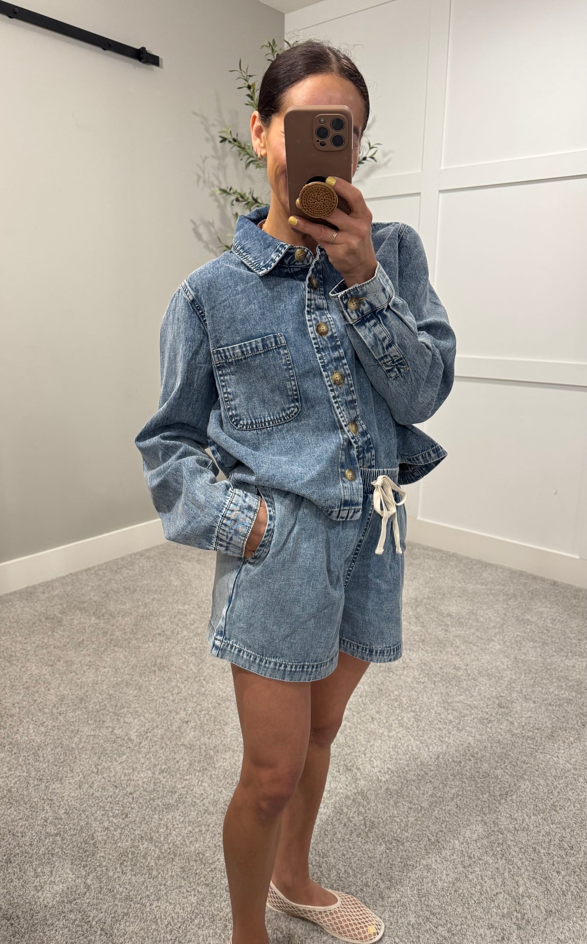 Acid Wash Denim Top