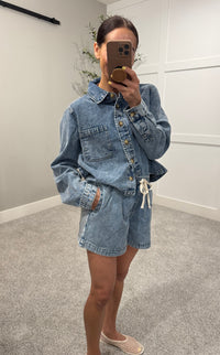 Acid Wash Denim Top