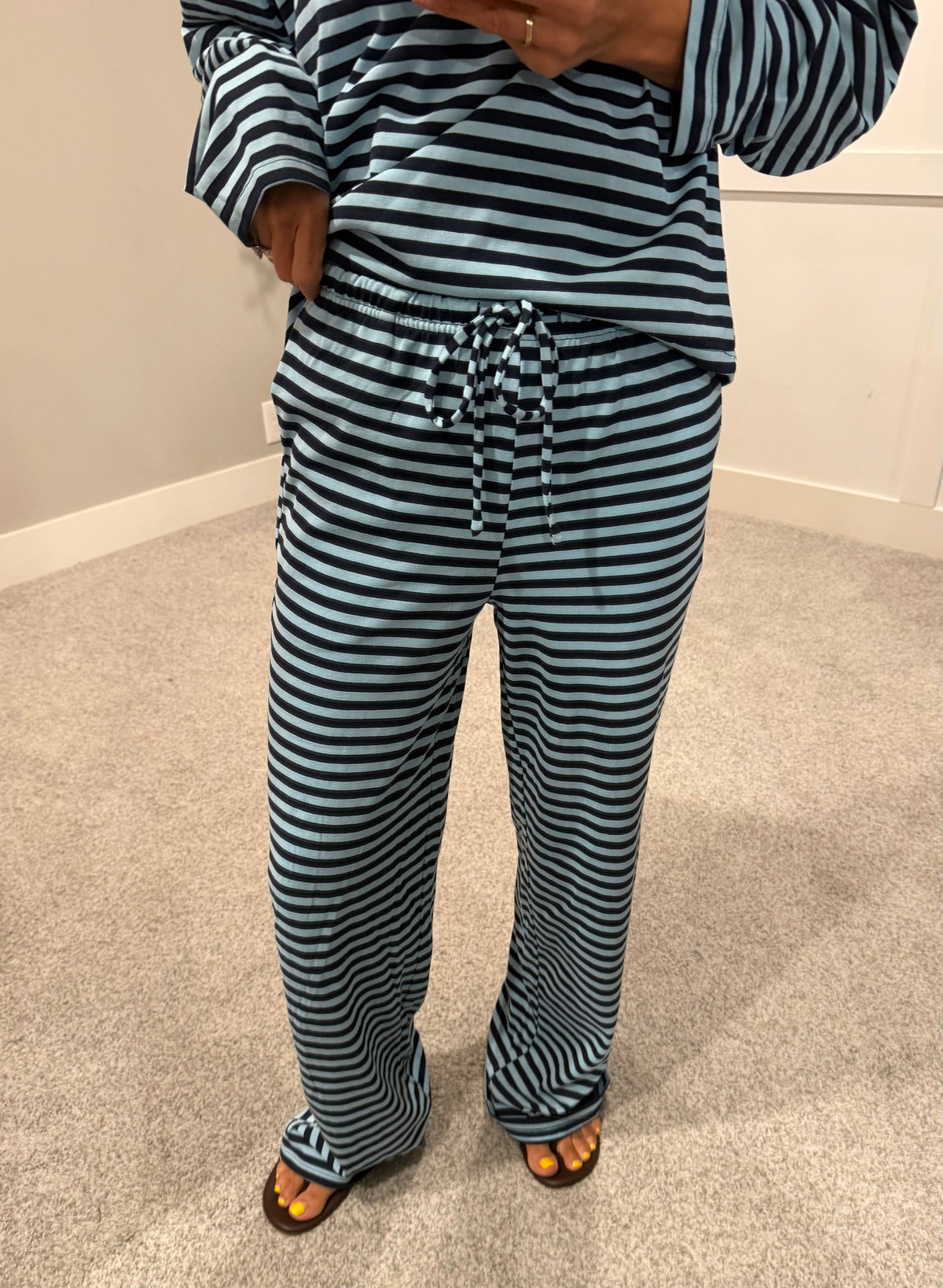 Bails Striped Lounge Set | Navy/Light Blue