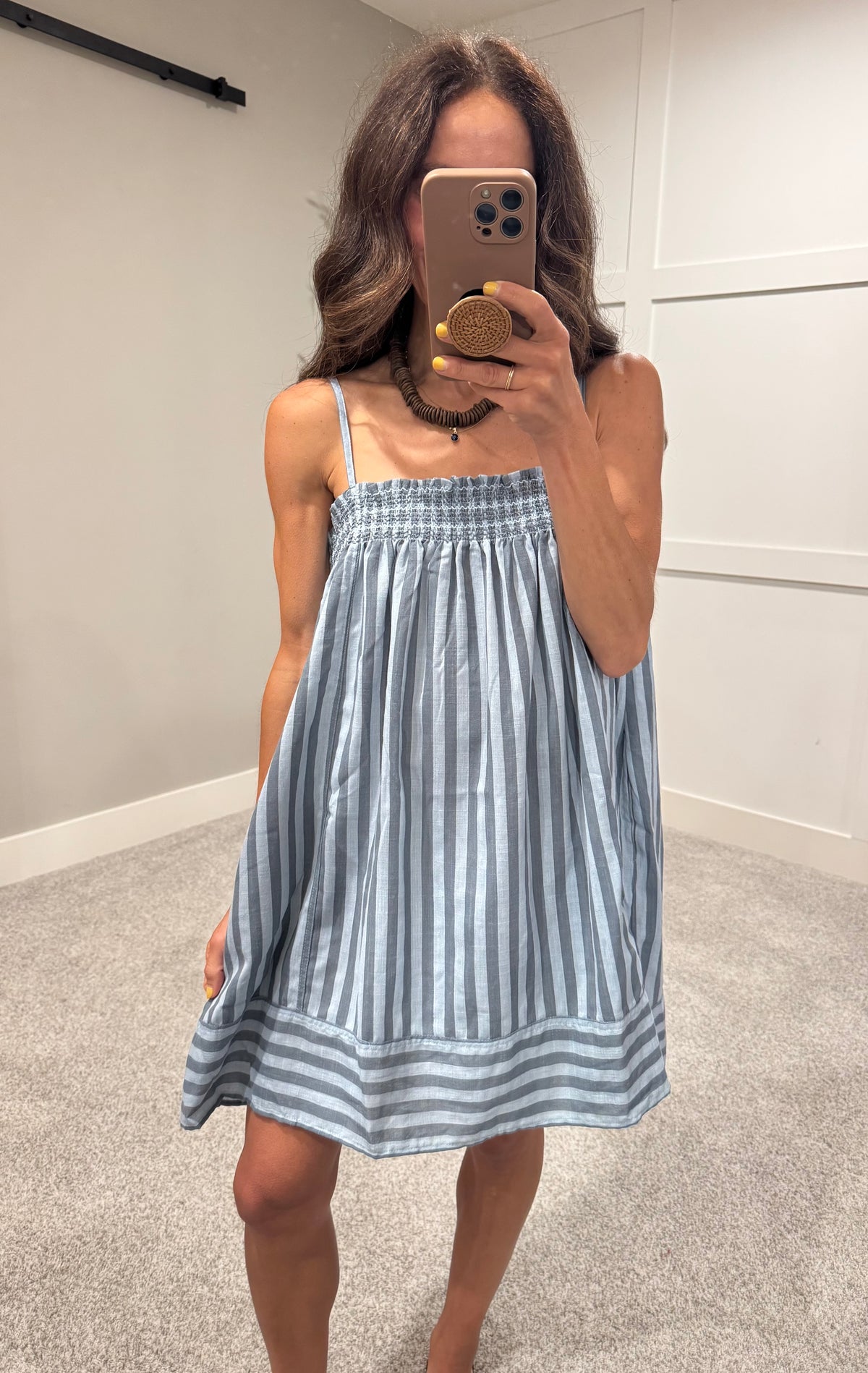 Serena Striped Cami Dress | Blue Stripe