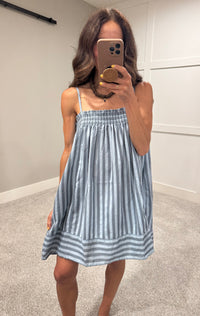 Serena Striped Cami Dress | Blue Stripe