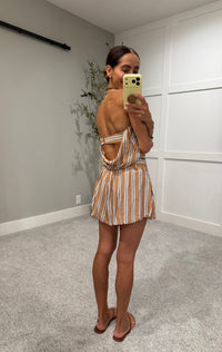Nash Striped Strapless Top (Open Back)