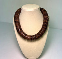 Brown Coconut Shell Statement Necklace