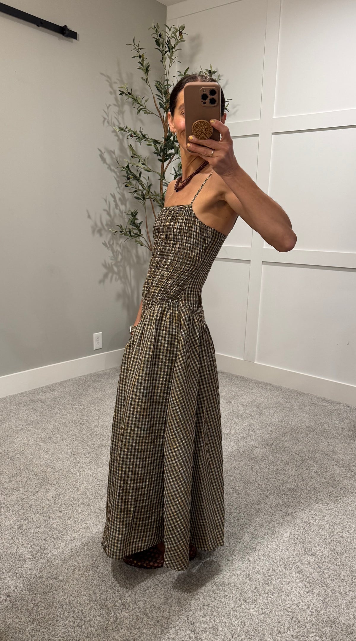 Talia Gingham Midi Dress