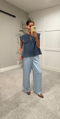 Addison Collared Denim Top