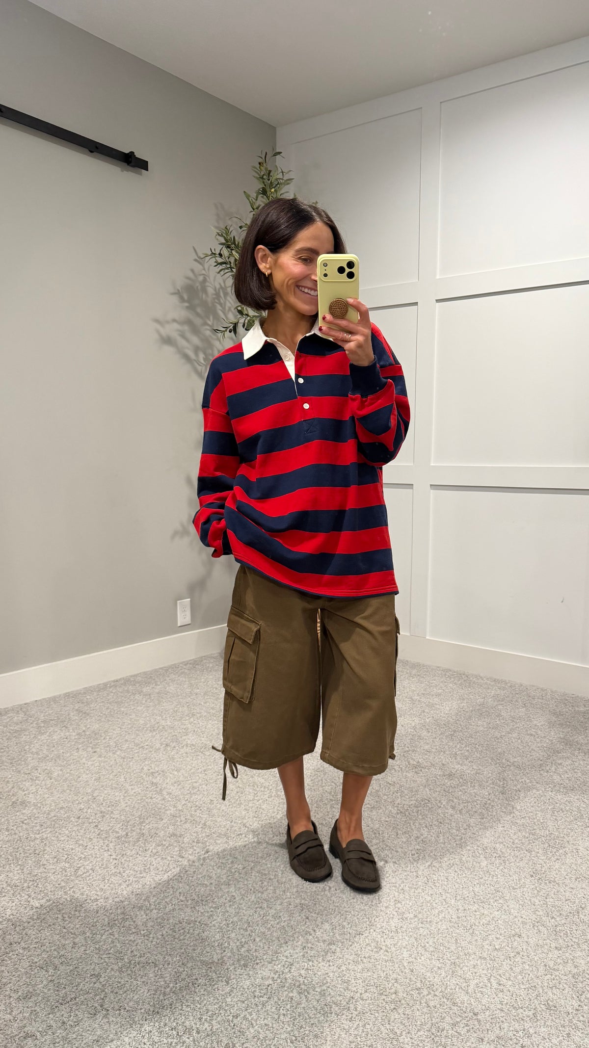 Rugby Polo Striped Top | Navy/Red