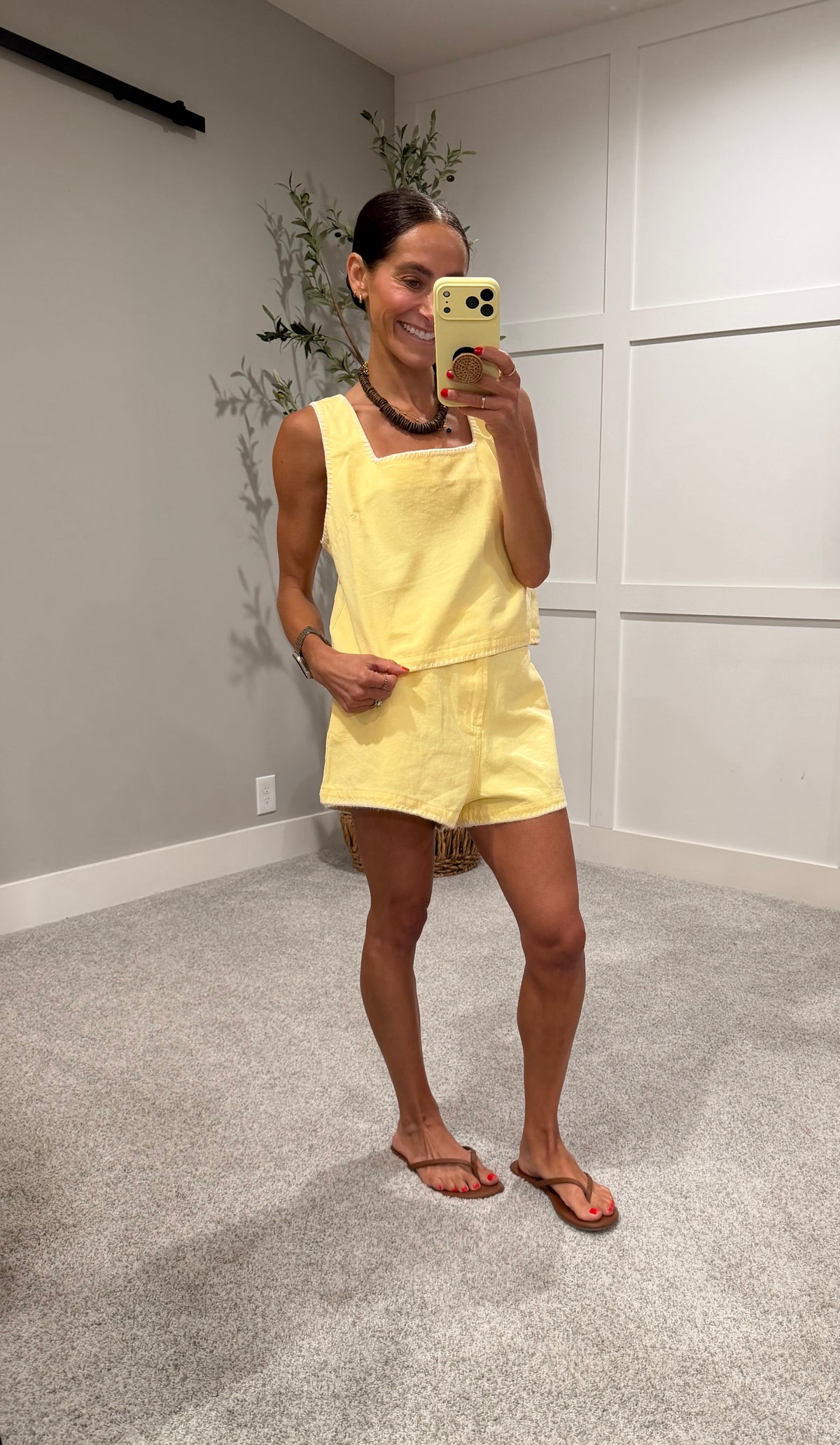 Whipstitch Cotton Denim Set | Butter Yellow