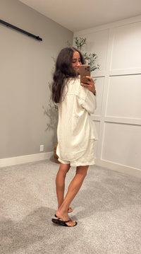 Kate Oversized Tencel Button-Up | Milk