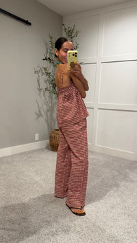 Olivia Plaid Set | Red/Taupe