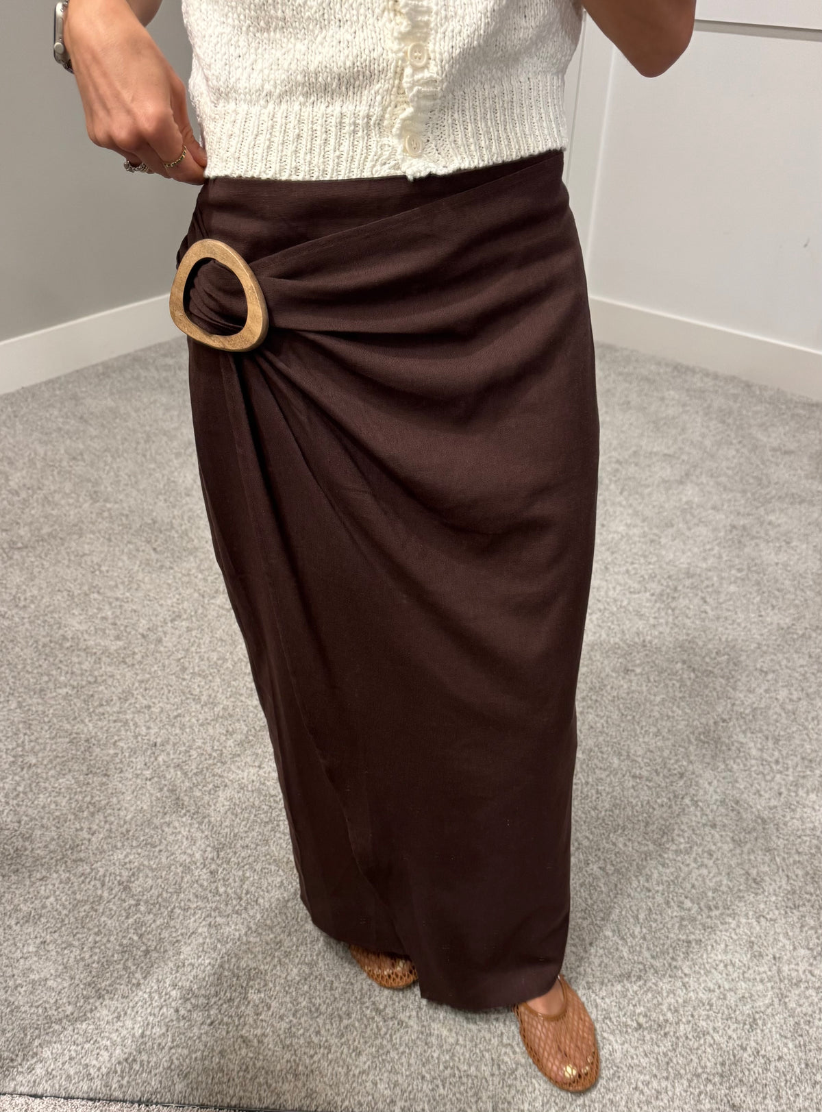Nora Wrap Skirt | Brown