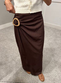 Nora Wrap Skirt | Brown