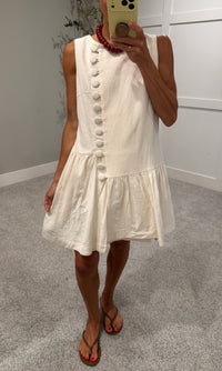 Sadie Drop Waist Mini Dress | Chalk