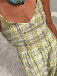 Maxine Plaid Maxi Dress | Lime