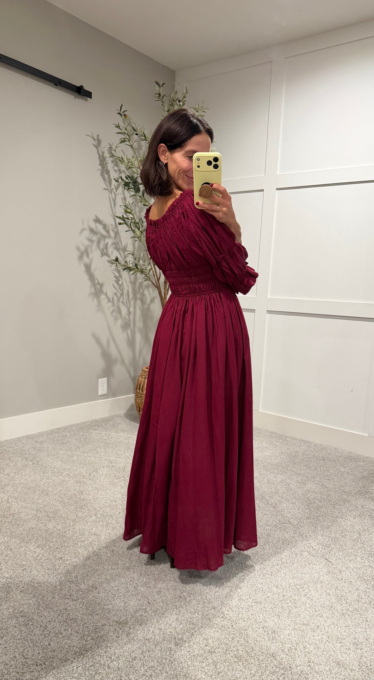 The Solana Smocked Dress | Burgundy