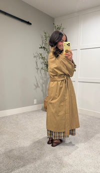 Classic Belted Long Trench Coat | Khaki