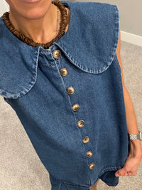 Peter Pan Denim Top