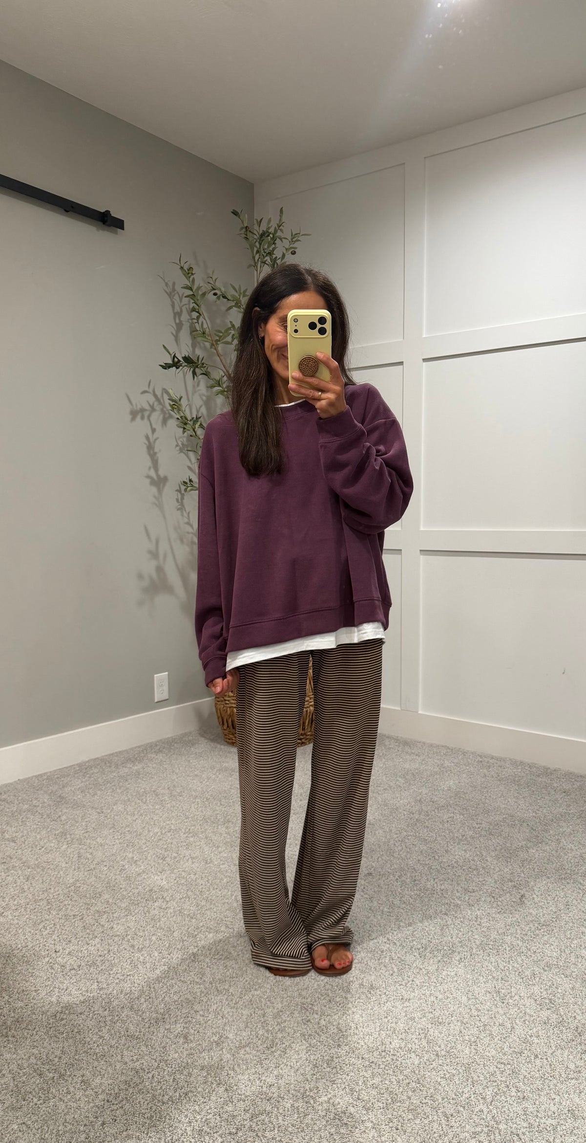 Levi Lounging Brushed Knit Pants |Brown/Cream