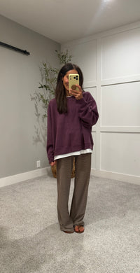 Levi Lounging Brushed Knit Pants |Brown/Cream