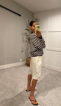 Piper Striped Cardigan | Dark Wine