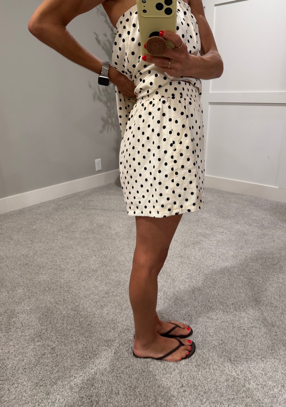 Dotty Strapless Polka Dot Set | Cream/Black