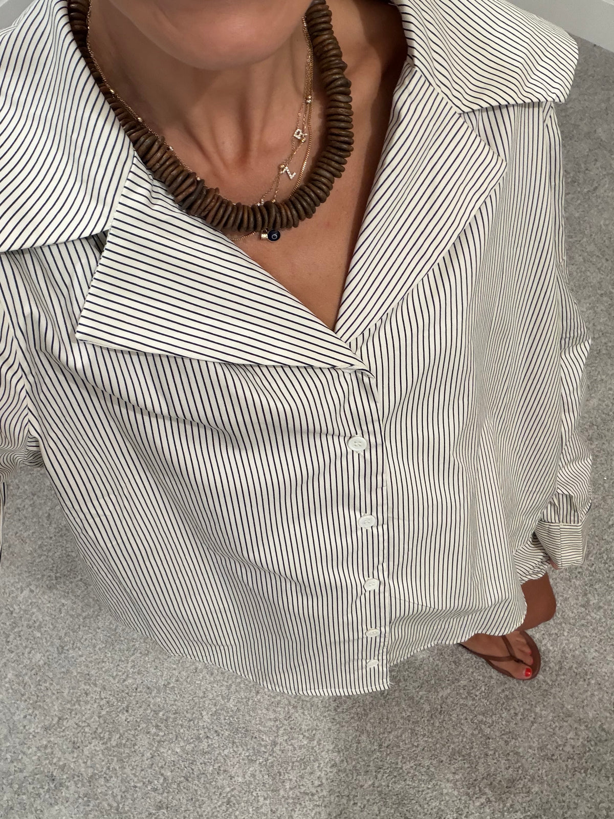 Andie Striped Collared Blouse