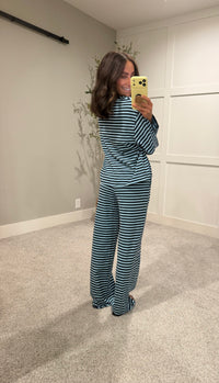 Bails Striped Lounge Set | Navy/Light Blue