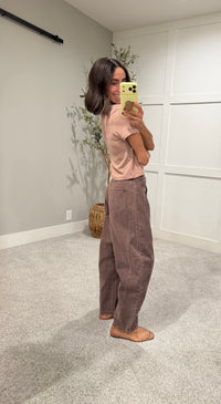 Ginger Ribbed Cropped Tee | Dusty Mauve