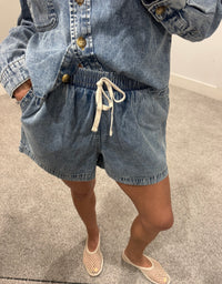 Acid Wash Denim Shorts