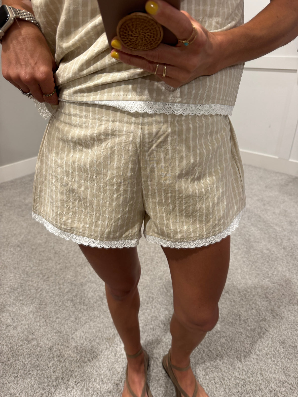 Anastasia Plaid Set | Beige